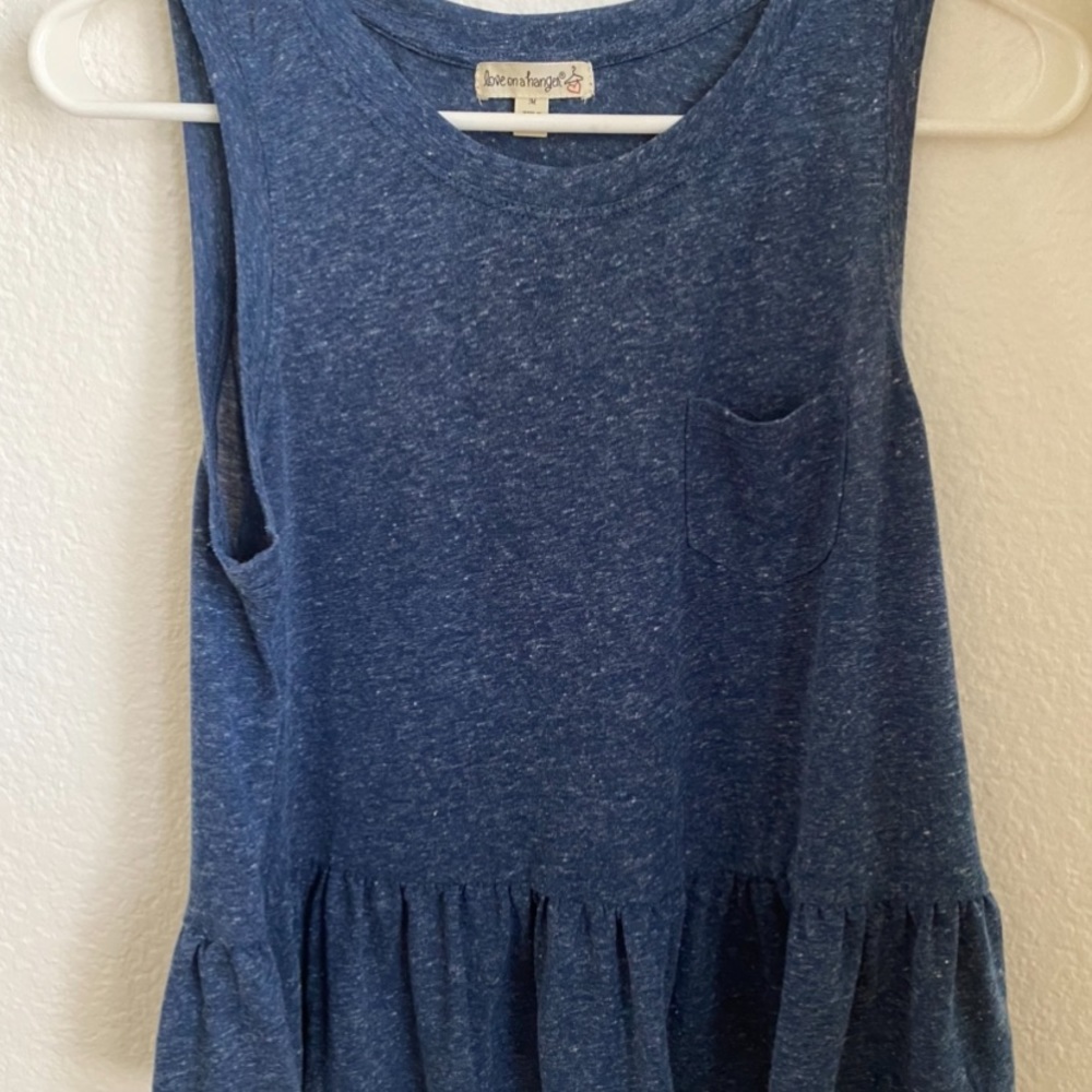 blue peplum tank top